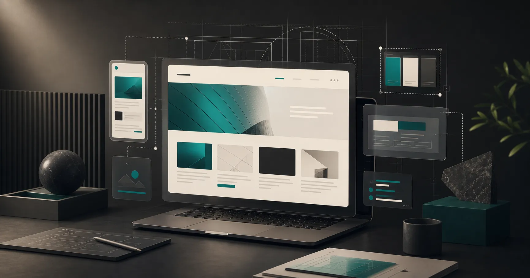 Modernes Webdesign auf verschiedenen Bildschirmgrößen